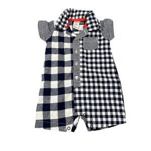 Carter's Blue and White Plaid Onesie